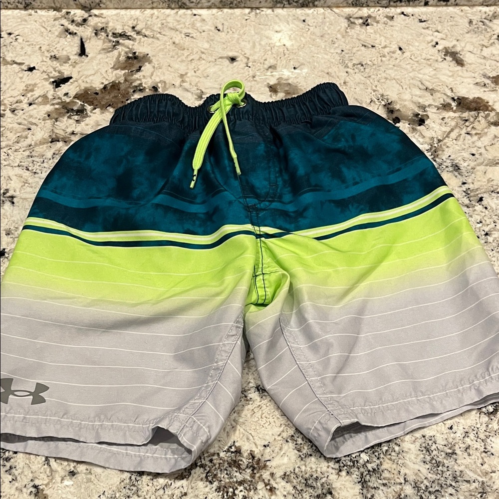 Under Armour Teal and Lime Swim Shorts